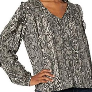NWT Jessica Simpson Mahogany Rose Anaconda Songbird Snakeskin Print Blouse sz M